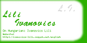 lili ivanovics business card